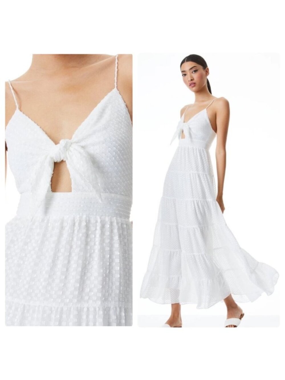 Alice and Olivia Minka Tie Front Maxi Dress